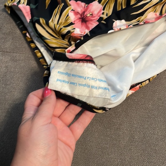 Kona Sol Black Floral One Piece Swimsuit - Picture 6 of 8